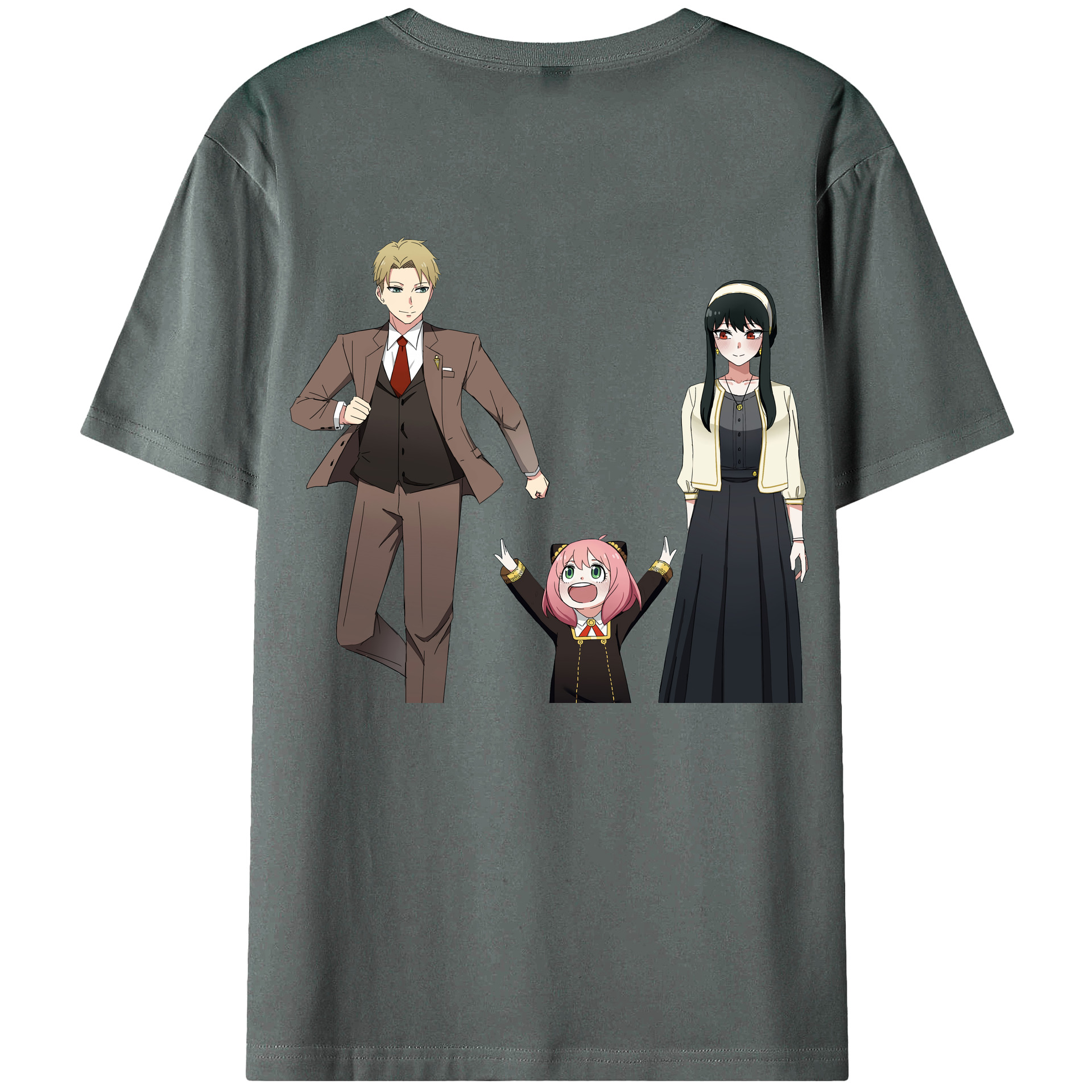 （画像用） SPY×FAMILY间谍家家酒 綿100％ メンズ半袖Tシャツ（バックプリント） 通気性